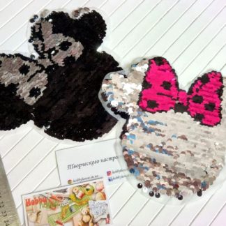 Нашивка Микки бантик 2-сторонний арт 1985