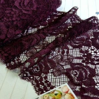 Стрейч-кружево марсала 18,5 см арт. 2014