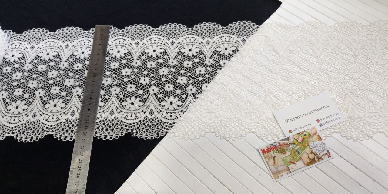 Стрейч-кружево молоко 21 см арт. 2020 - Зображення 4