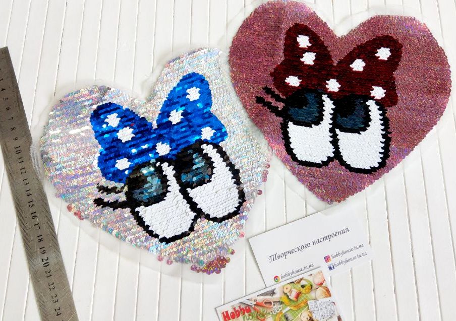 Нашивка Серце+бантик 2-стороння арт 1960