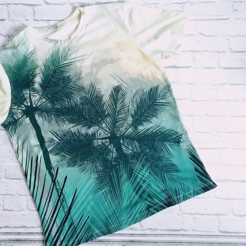 Стрейч-кулір "Пальми" (Нідерланди) шир 155см висота купона 155 см  арт 1992 - Зображення 5