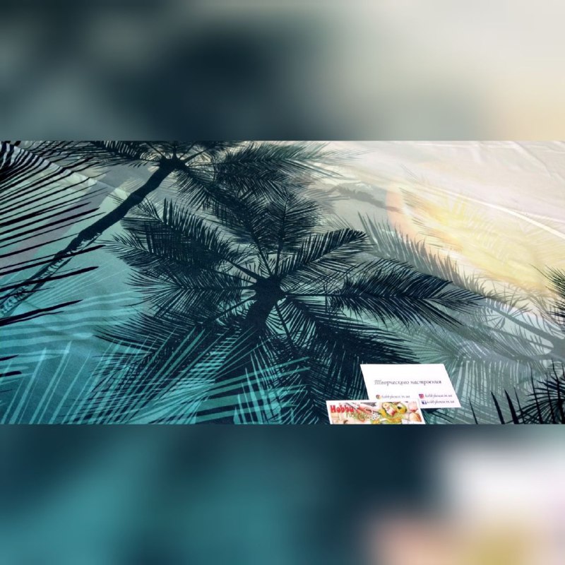 Стрейч-кулір "Пальми" (Нідерланди) шир 155см висота купона 155 см  арт 1992