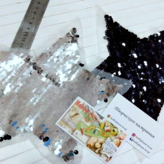 Нашивка Звезда  (серебро+черный) 2-сторонний арт 1964