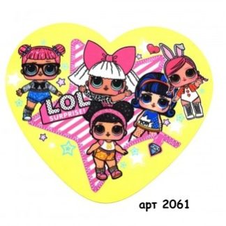 Нашивка кашемір серце LOL  21*25см арт 2061