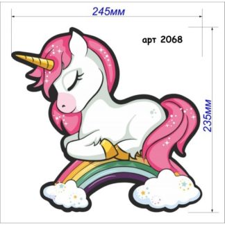 Нашивка кашемир Единорог  23,5*24,5см арт 2068