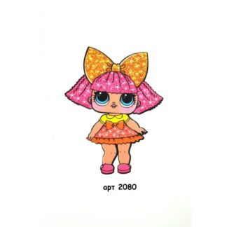 Нашивка кашемір LOL золотий бант 21,5*16,5см арт 2080