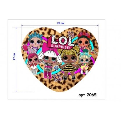 Нашивка кашемір серце LOL  18*24см арт 2065