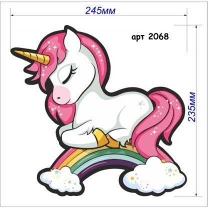 Нашивка кашемир Единорог  23,5*24,5см арт 2068