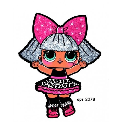 Нашивка кашемір LOL діва  22*17,5см арт 2078