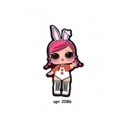 Нашивка кашемір LOL заєць 23*13см арт 2086