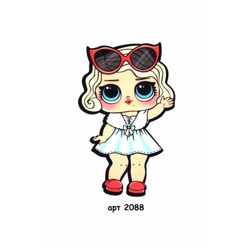 Нашивка кашемір LOL рожеві окуляри 21,5*13,5см арт 2088