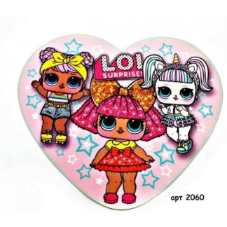 Нашивка кашемір серце LOL  21*25см арт 2060