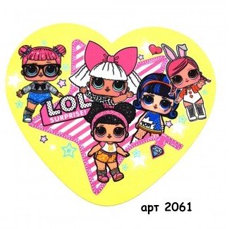 Нашивка кашемір серце LOL  21*25см арт 2061