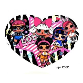 Нашивка кашемір серце LOL  21*29см арт 2062