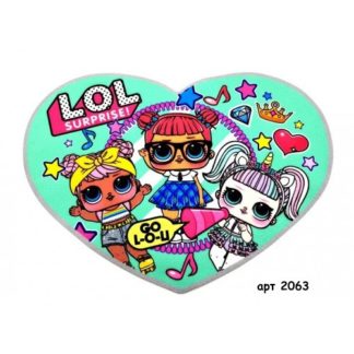 Нашивка кашемир сердце LOL  21*29см арт 2063