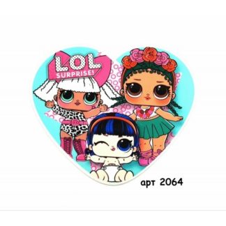 Нашивка кашемір серце LOL  21*24.5см арт 2064