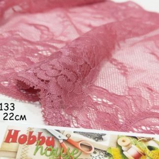 Кружево с эластаном розовые румяна 22 см арт. 2133