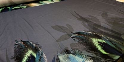 Стрейч-кулір "Пір'я на синьому", шир. 155, купон 154 см арт. 2146 - Зображення 3