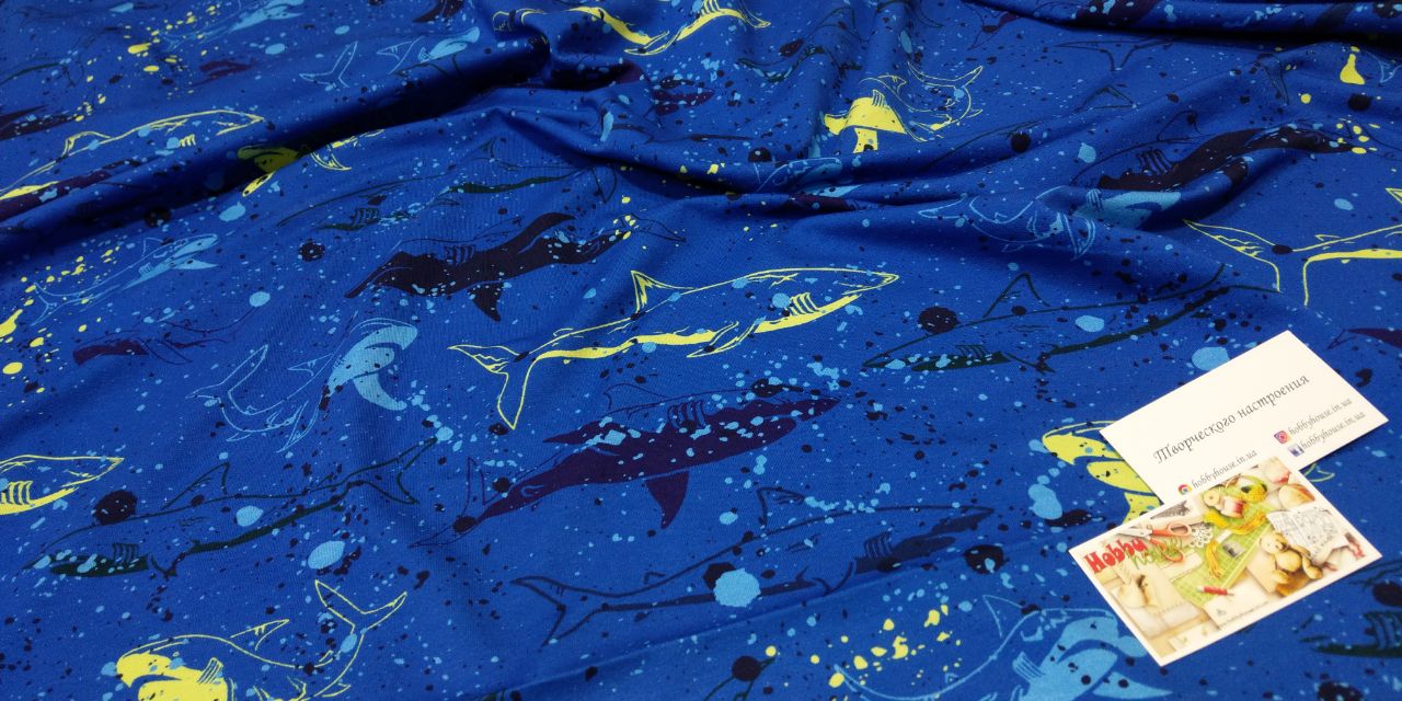 Стрейч-футер "Акули", бавовна петля 95/5 180 см арт. 2148 - Зображення 3