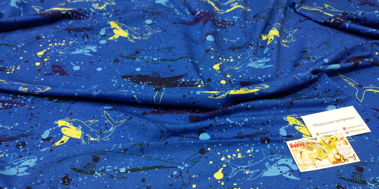 Стрейч-футер "Акули", бавовна петля 95/5 180 см арт. 2148 - Зображення 4