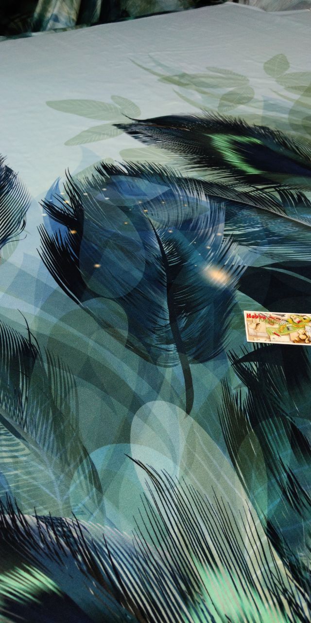 Стрейч-кулір "Пір'я на блакитному", шир. 155, купон 154 см арт. 2144 - Зображення 2