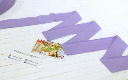 Бейка трикотажна кулір 35 мм, лаванда арт 2176