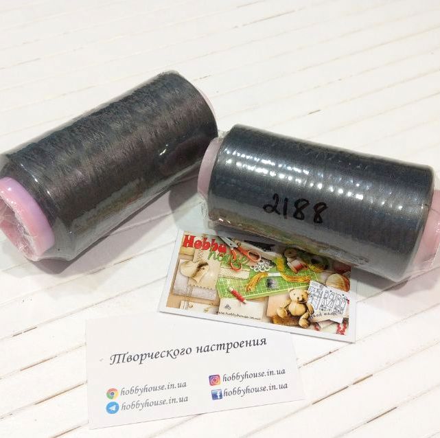 Нитки текстура темно- серый, 4000м, арт 2188 - Зображення 2