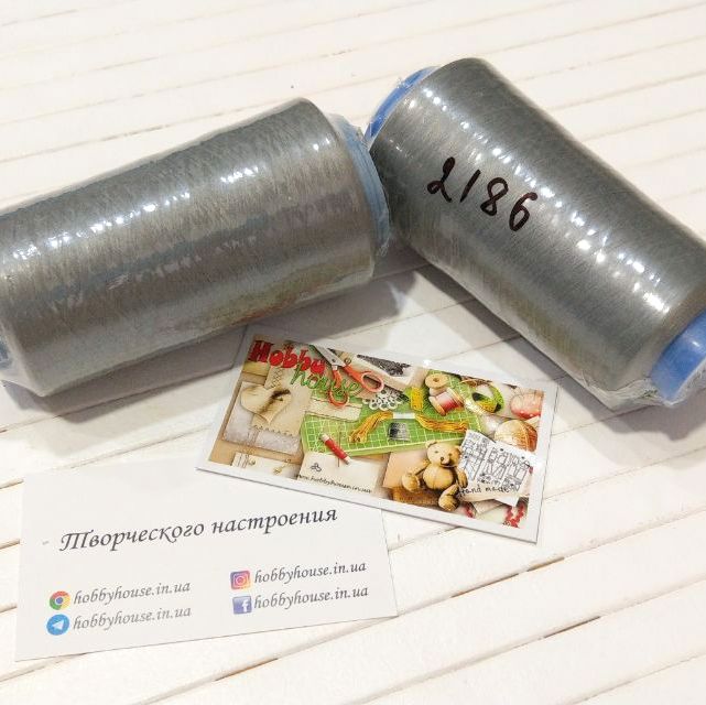 Нитки текстура св.серый, 4000м, арт 2186