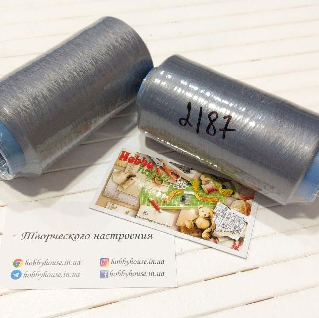 Нитки текстура серый, 4000м, арт 2187