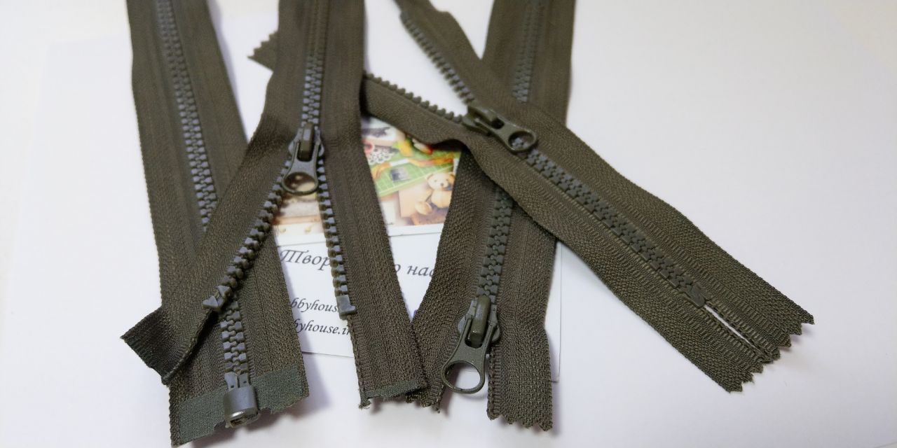 Блискавка трактор темний хакі 18 см арт.3499 - Зображення 2