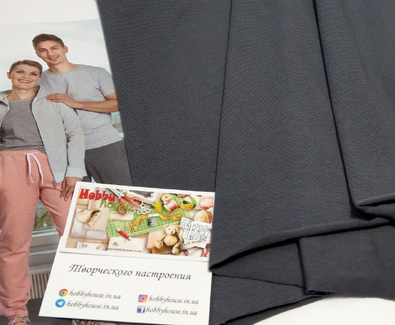 Стрейч-кулір 95/5 графіт пл.190 арт 2216 - Зображення 4