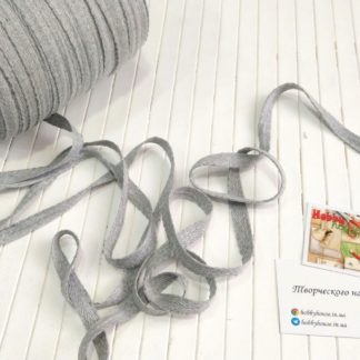 Киперная лента хб 1 см серый меланж, арт 2218