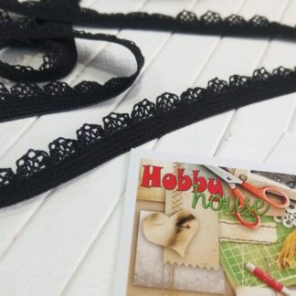 Резинка ажурная черная, арт 2219