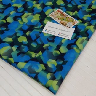 Плащевка Мембрана бирюзовая геометрия 150 см арт. 2222