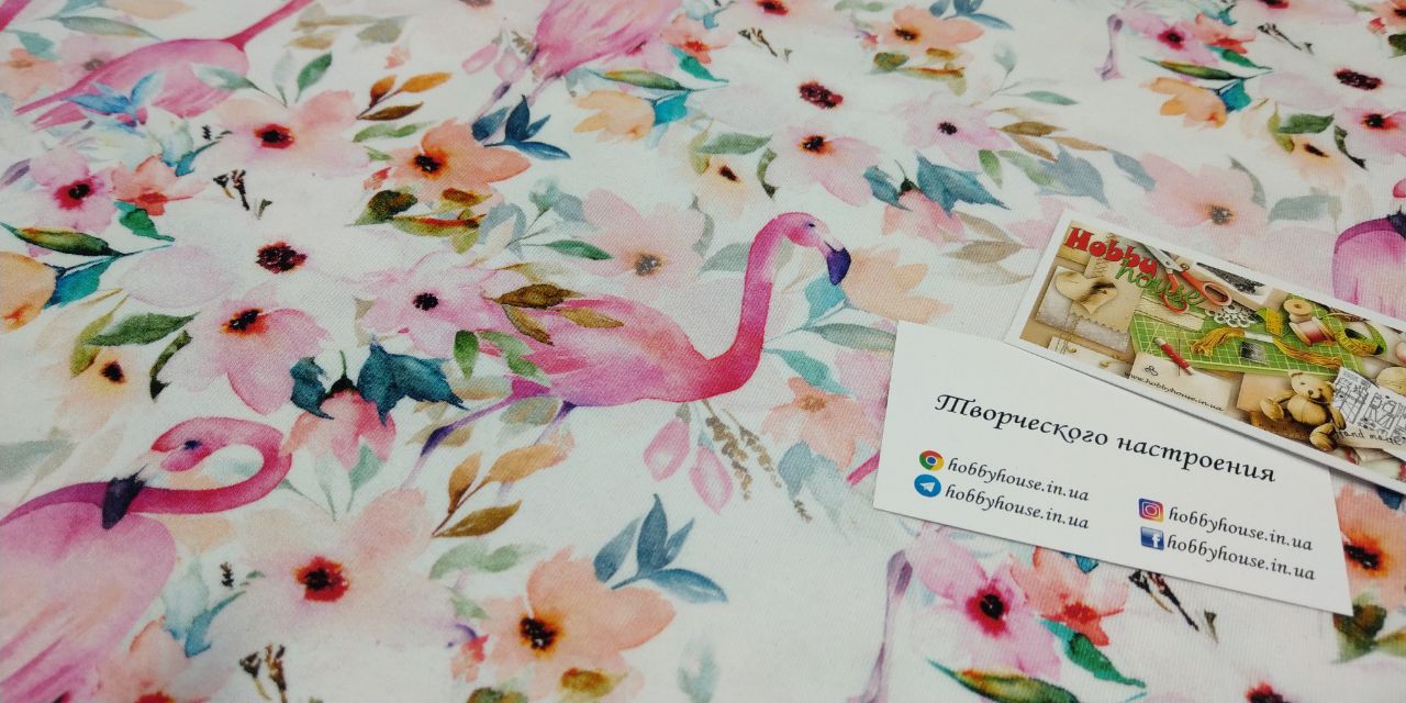 Стрейч-кулір 92/8 180 см "Фламінго" арт. 1257 - Зображення 4