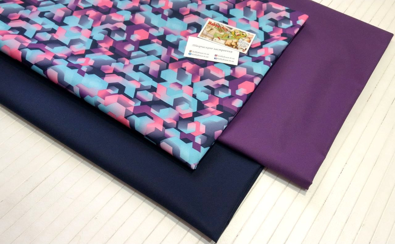 Плащевка Мембрана розовая геометрия 150 см арт. 2221 - Зображення 5