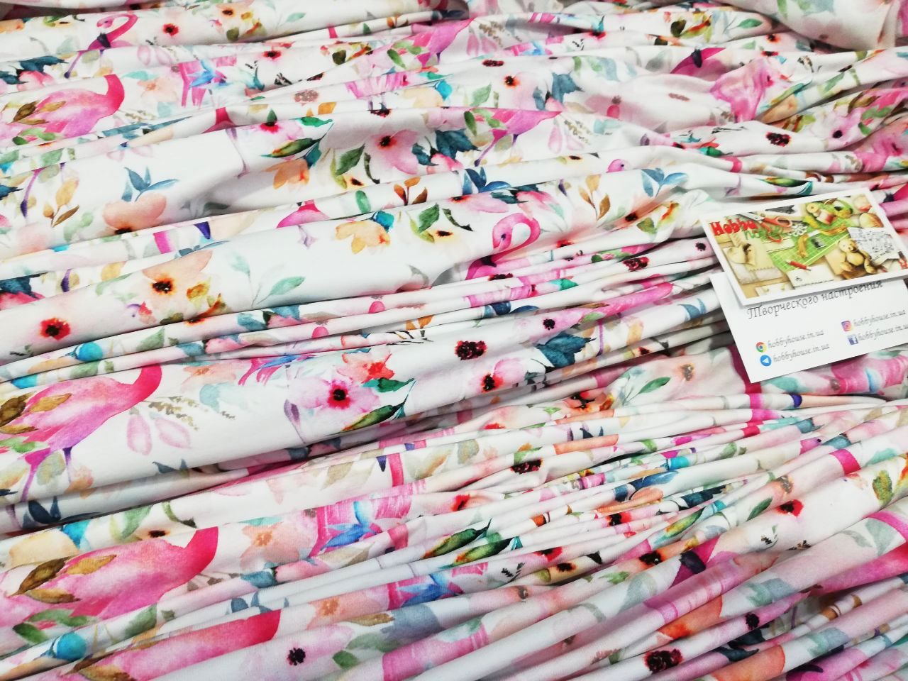 Стрейч-кулір 92/8 180 см "Фламінго" арт. 1257 - Зображення 2