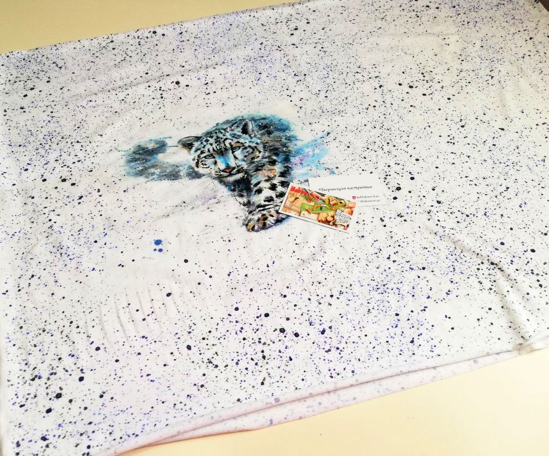 Стрейч-кулір 92/8 180 см "Тигр на білому" 63 см арт. 2256 - Зображення 4