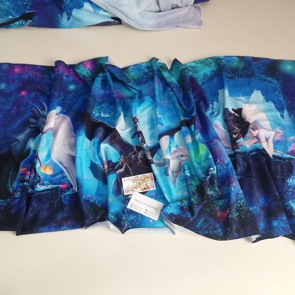 Стрейч-футер 2-нитка "Приборкувачі драконів" купон 60 см арт. 2252 - Зображення 3