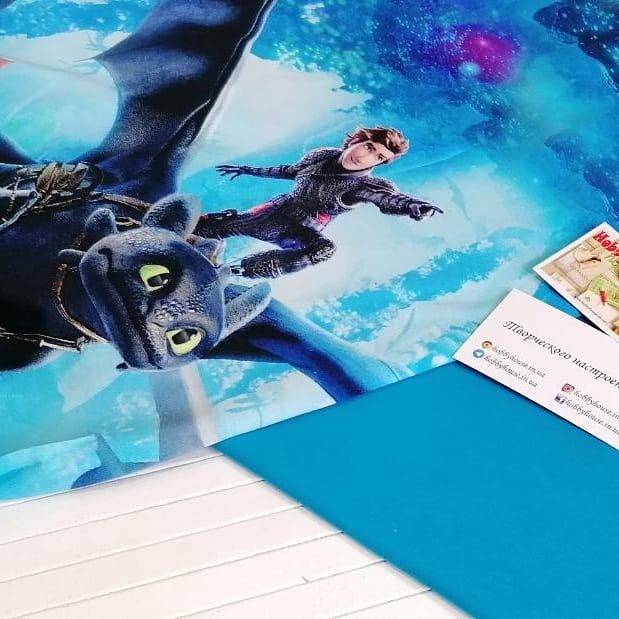 Стрейч-футер 2-нитка "Приборкувачі драконів" купон 60 см арт. 2252