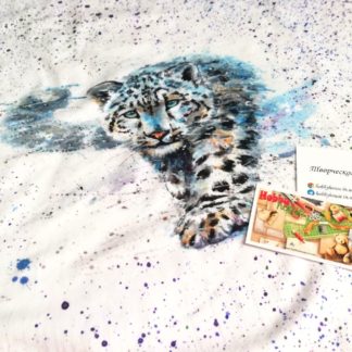 Стрейч-кулір 92/8 180 см "Тигр на білому" 63 см арт. 2256