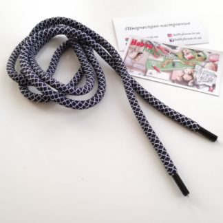 Шнур круглый сине-серый длина 120 см арт 0675