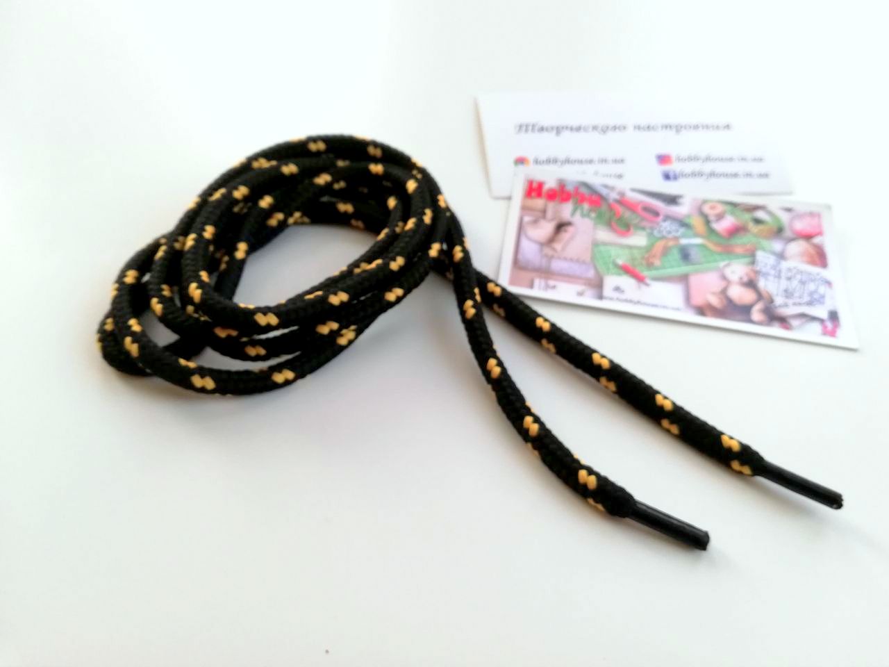 Шнур круглый черно-желтый 120 см арт. 2286