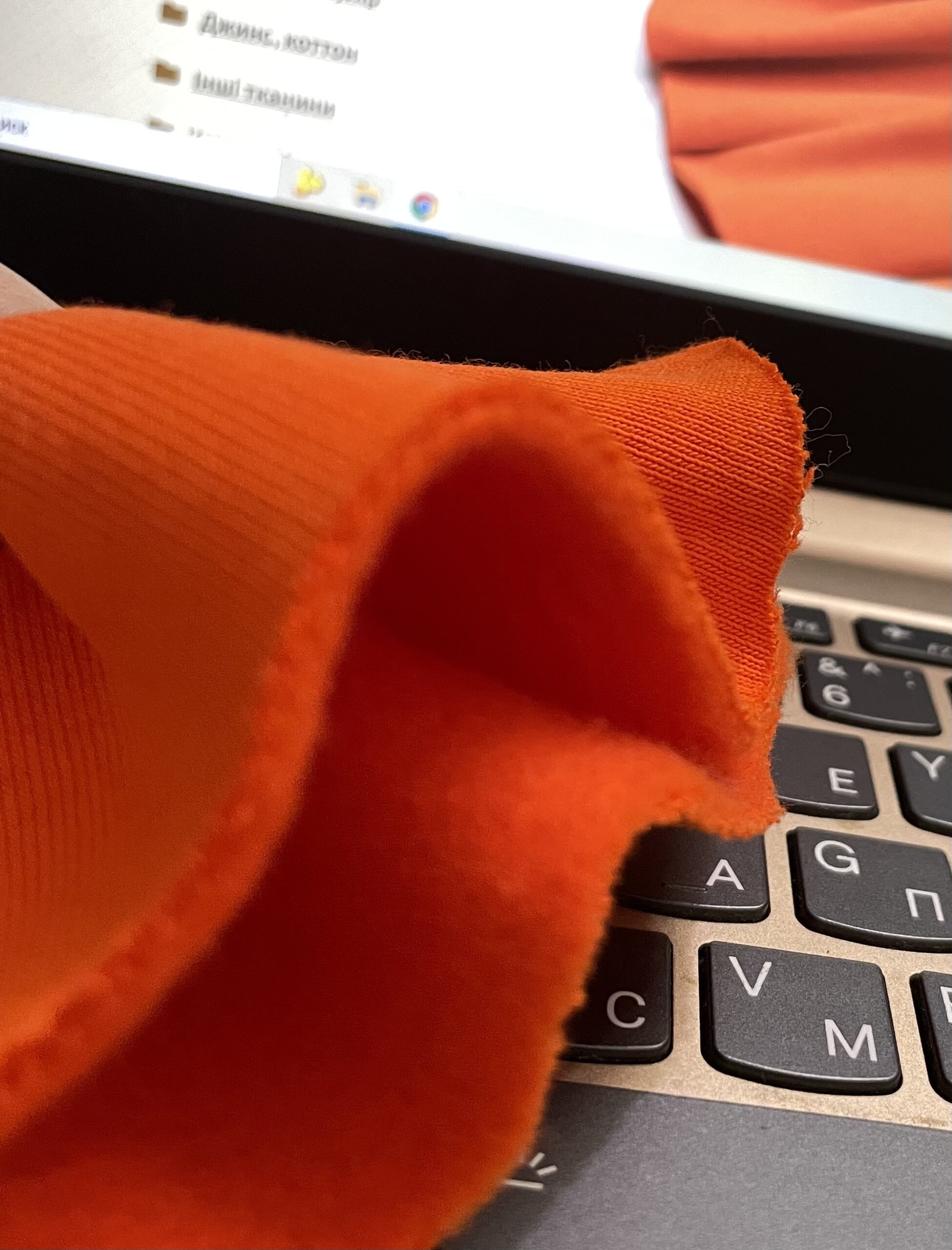 Футер 3-нитка з начісом помаранчевий арт. 2303 - Зображення 2