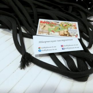 Шнур плоский 1 см черный арт. 2365