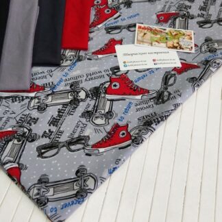 стрейч-кулір "Червоні кеди" 180 см арт. 2393