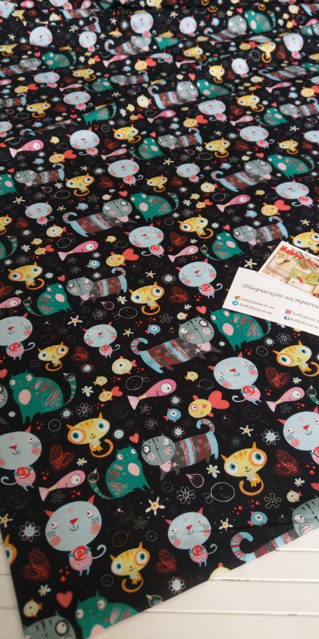 стрейч-кулір "Коти" 180 см арт. 2468 - Зображення 3