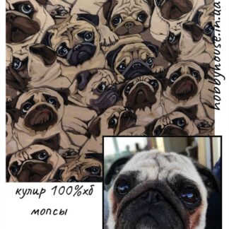 Кулір 100% бавовна "Мопси" 180 см арт. 2465