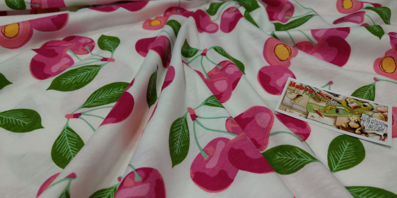 Кулір 100% бавовна "Вишеньки" арт 2508 - Зображення 3