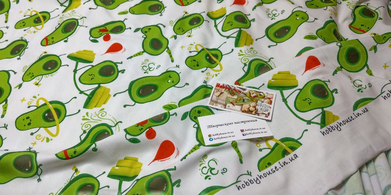 стрейч-кулір "Авокадо гімнасти" 180 см арт.2540 - Зображення 3